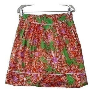 Lilly Pulitzer Women Skirt Flower Sz 4 Orange